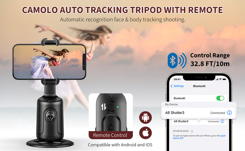 AI Auto Tracking Phone Gimbal with Tripod
