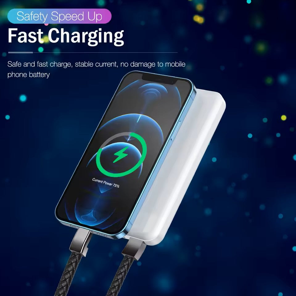 3 in 1 Short Braided Charging Cable