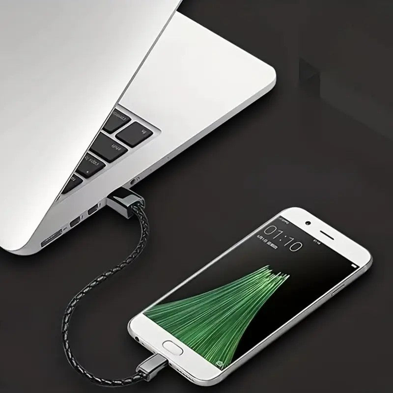 3 in 1 Short Braided Charging Cable